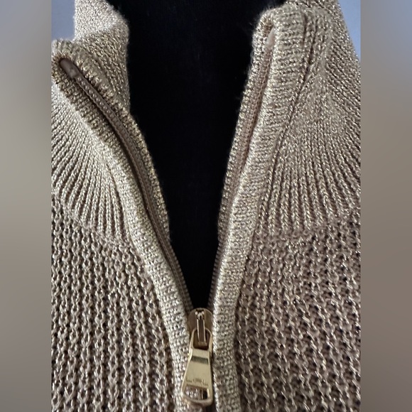 Lauren Ralph Lauren Tan Zip-Up Cardigan - Picture 4 of 11